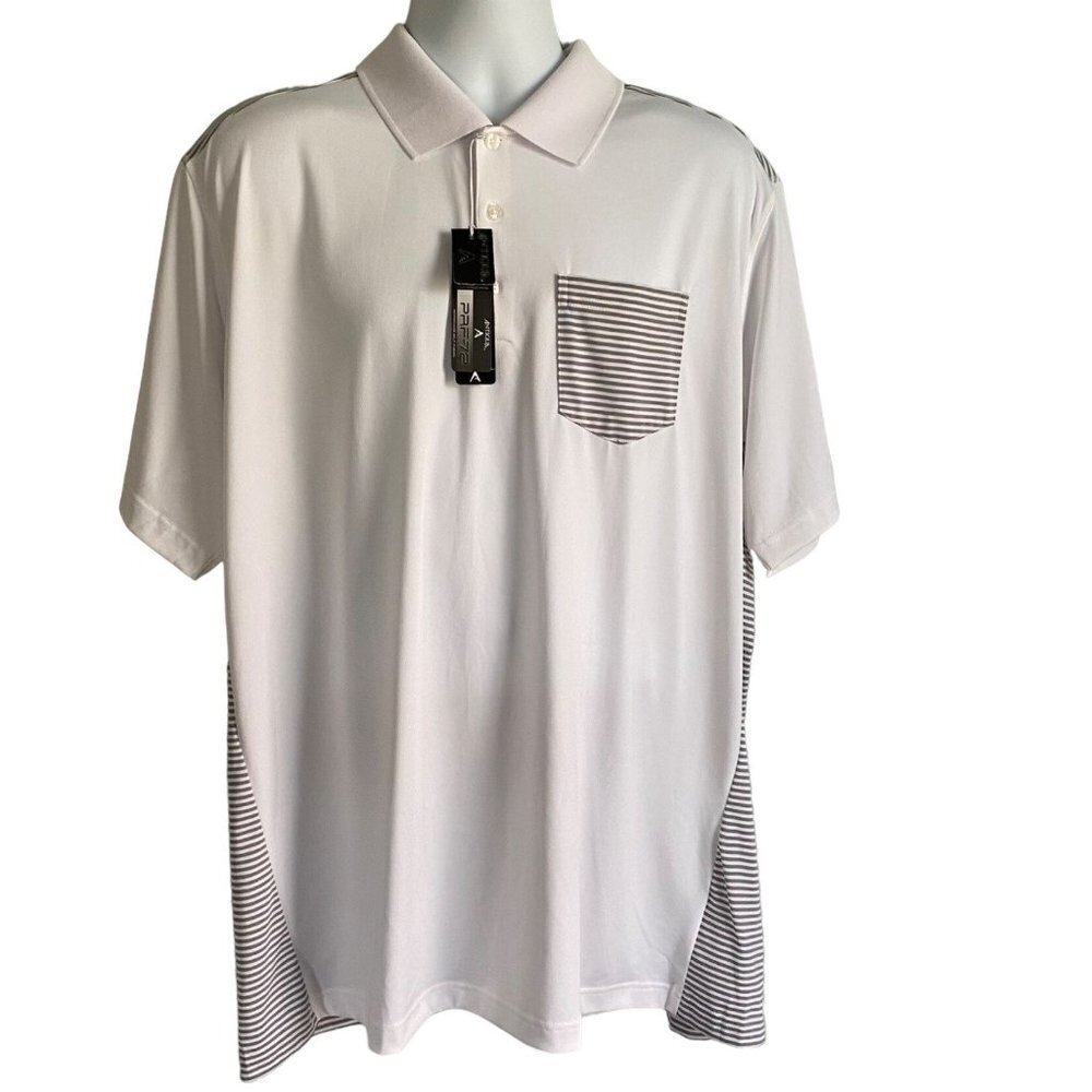 Antigua Desert Dry White Grey Performance Golf Polo Shirt XXL New with Tags